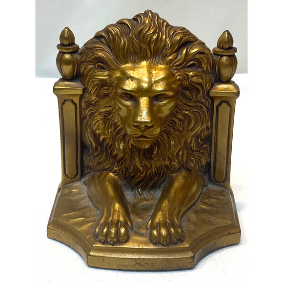 VINTAGE JB 2145 JENNINGS BROTHERS BRONZE LION BOOKEND - Picture 1 of 8